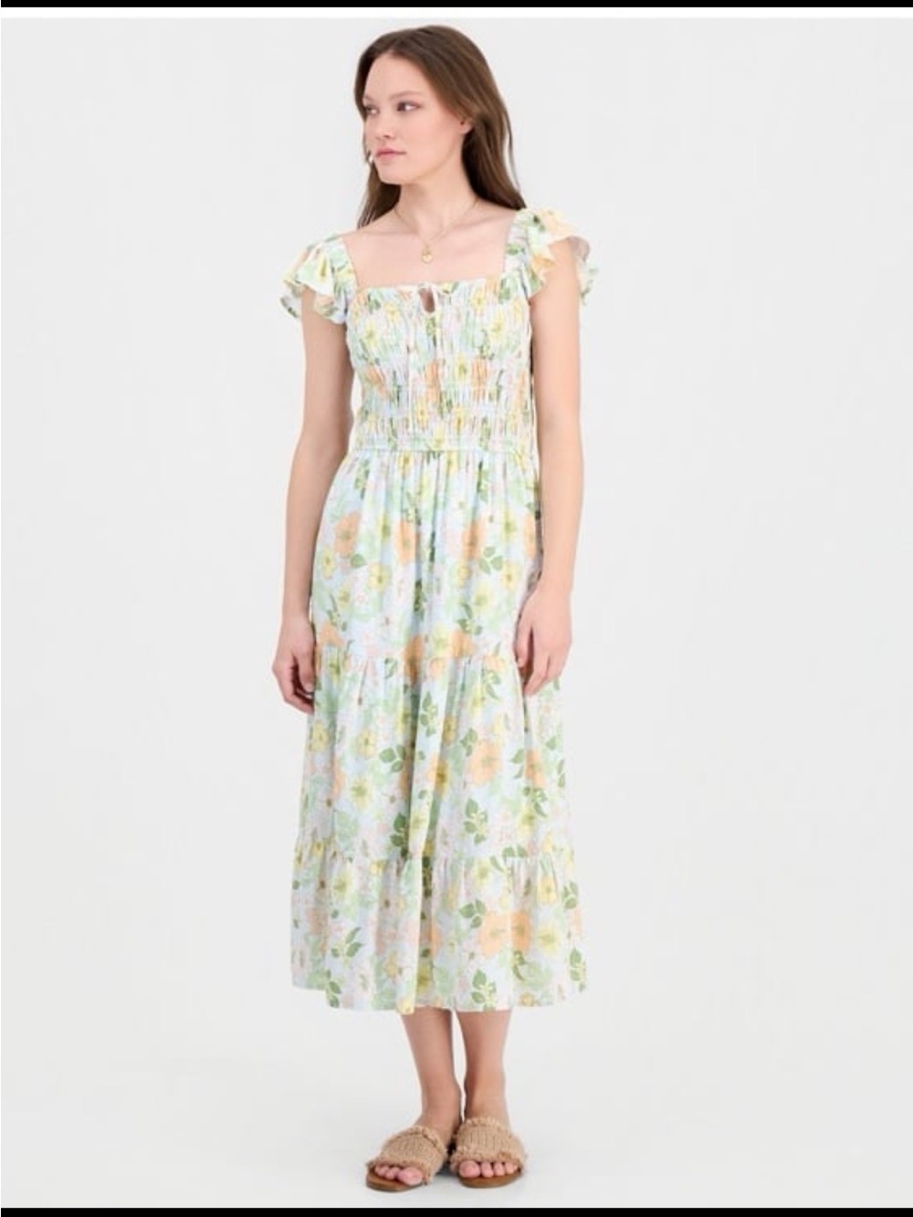 NWT self esteem women’s sleeveless floral midi dress floral multi XL